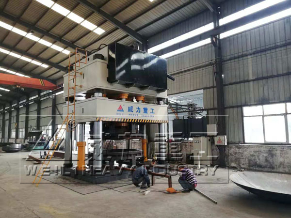 山东威力重工4800吨镁铝尖晶石砖液压机液压缸缓冲回路